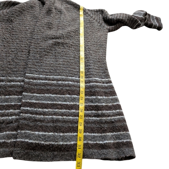 Emproved Long Cardigan Open Front Shawl Collar Brown Beige Cream Women's Small - Picture 12 of 12